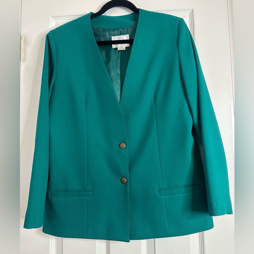 Vintage Collarless Women's Blazer, Size 14 - Picture 5 of 11